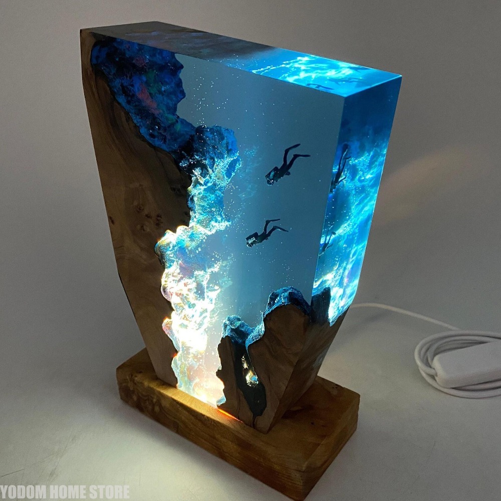 Resin Art Lamp - 새로운 해저 세계 생물 레진 테이블