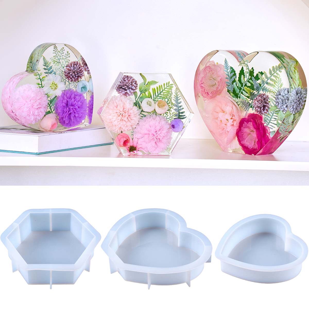대형 사랑 모양 실리콘 몰드 DIY 하트 육각형 에폭시 - Resin Art Guide 리뷰 및 가격