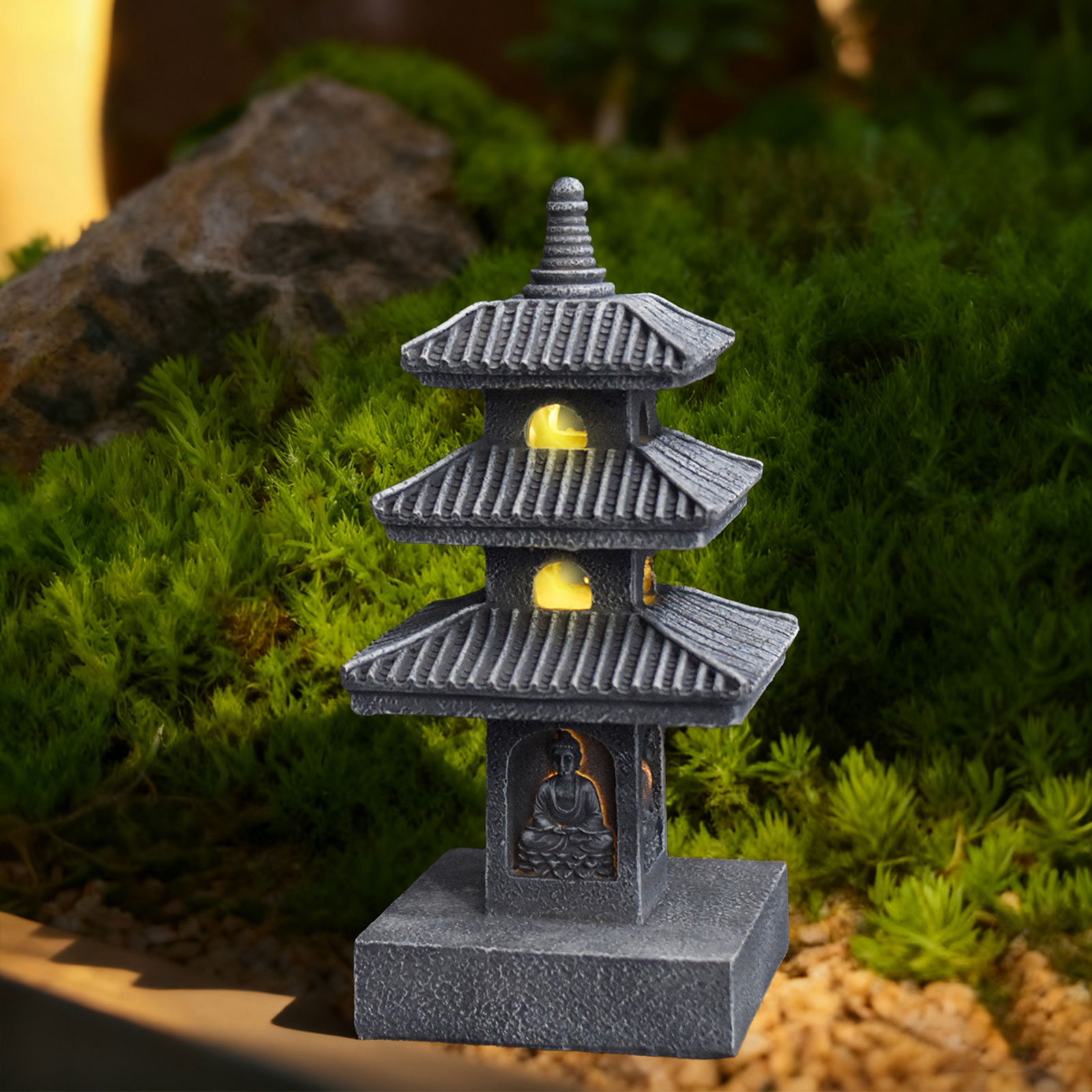 태양광 탑 랜턴 정원 장식품 야외 젠 스타일 일본식 램 - Resin Art Lamp 리뷰 및 가격