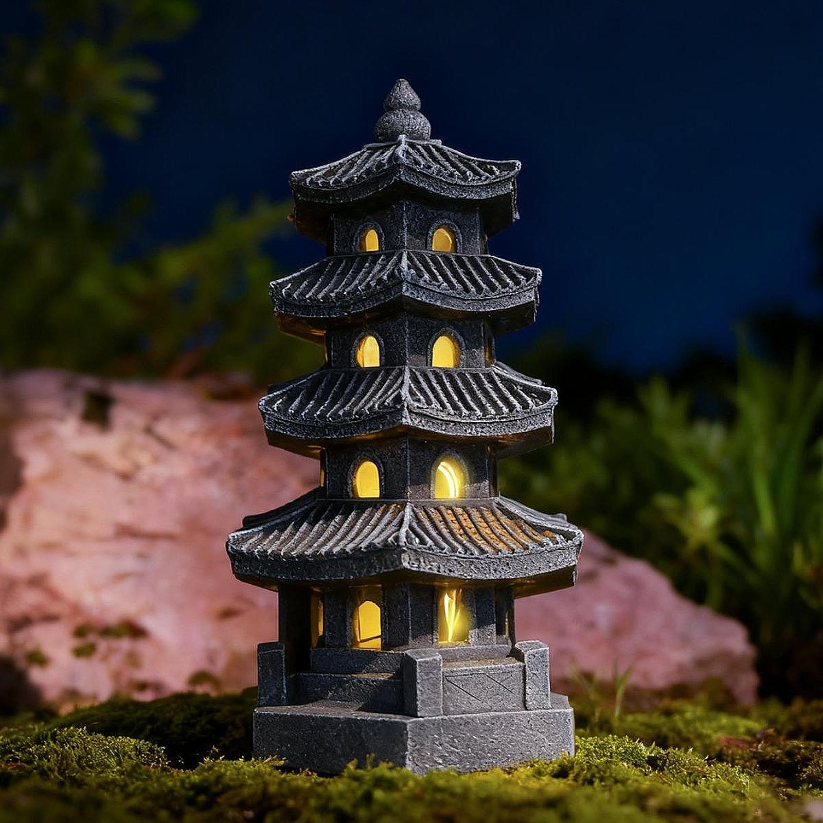 태양광 탑 랜턴 정원 장식품 야외 젠 스타일 일본식 램 - Resin Art Lamp 리뷰 및 가격