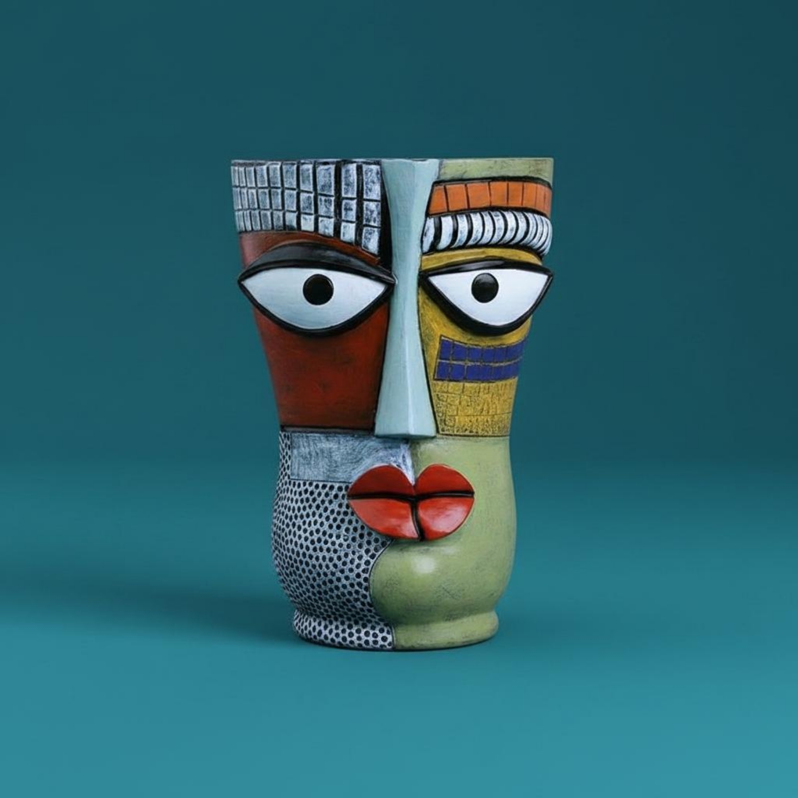 추상적인 얼굴 모양 화분 독특한 다채로운 예술 꽃병 장 - Resin Art Unique Ideas 리뷰 및 가격