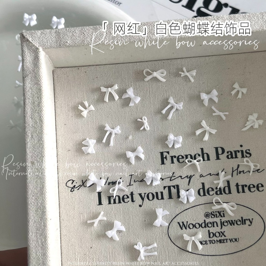 YYM 50개입 화이트 보우 네일 아트: 인스타그램에서 - Resin Art Instagram 리뷰 및 가격