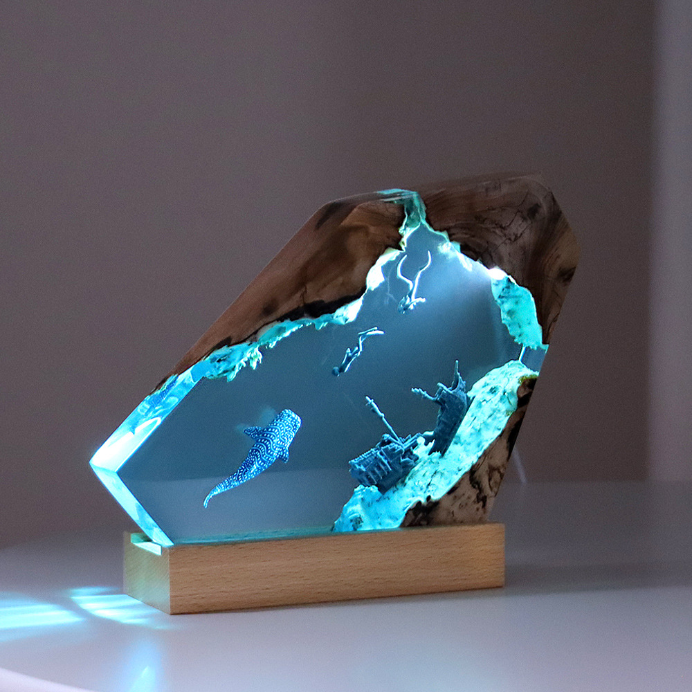 새로운 크리 에이 티브 실내 침실 사무실 테이블 장식  - Resin Art Lamp 리뷰 및 가격