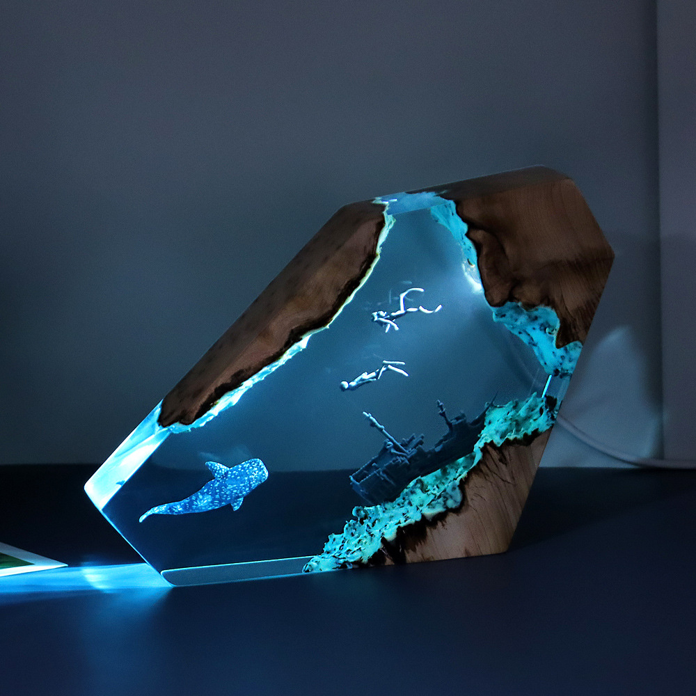 새로운 크리 에이 티브 실내 침실 사무실 테이블 장식  - Resin Art Lamp 리뷰 및 가격