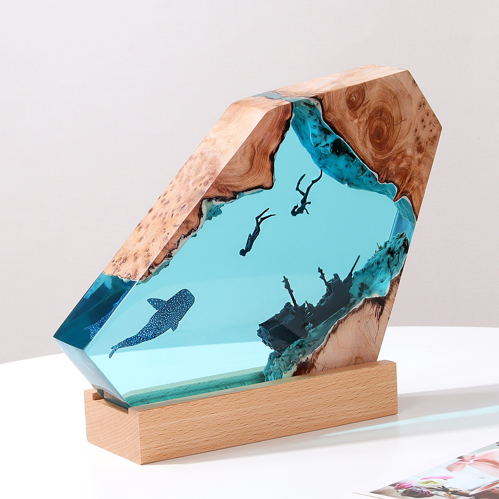 새로운 크리 에이 티브 실내 침실 사무실 테이블 장식  - Resin Art Lamp 리뷰 및 가격
