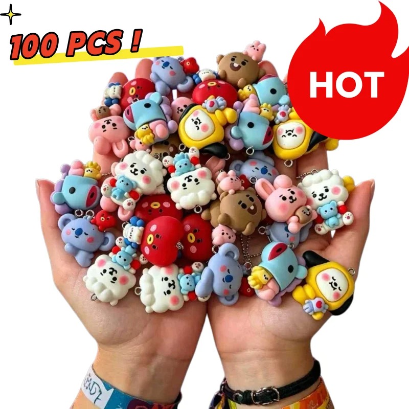 7pcs BT21 수지 만화 참 DIY 액세서리 공예  - Resin Art Materials 리뷰 및 가격