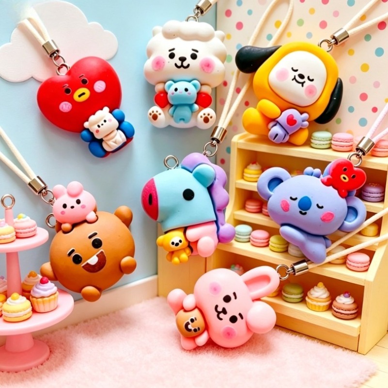 7pcs BT21 수지 만화 참 DIY 액세서리 공예  - Resin Art Materials 리뷰 및 가격
