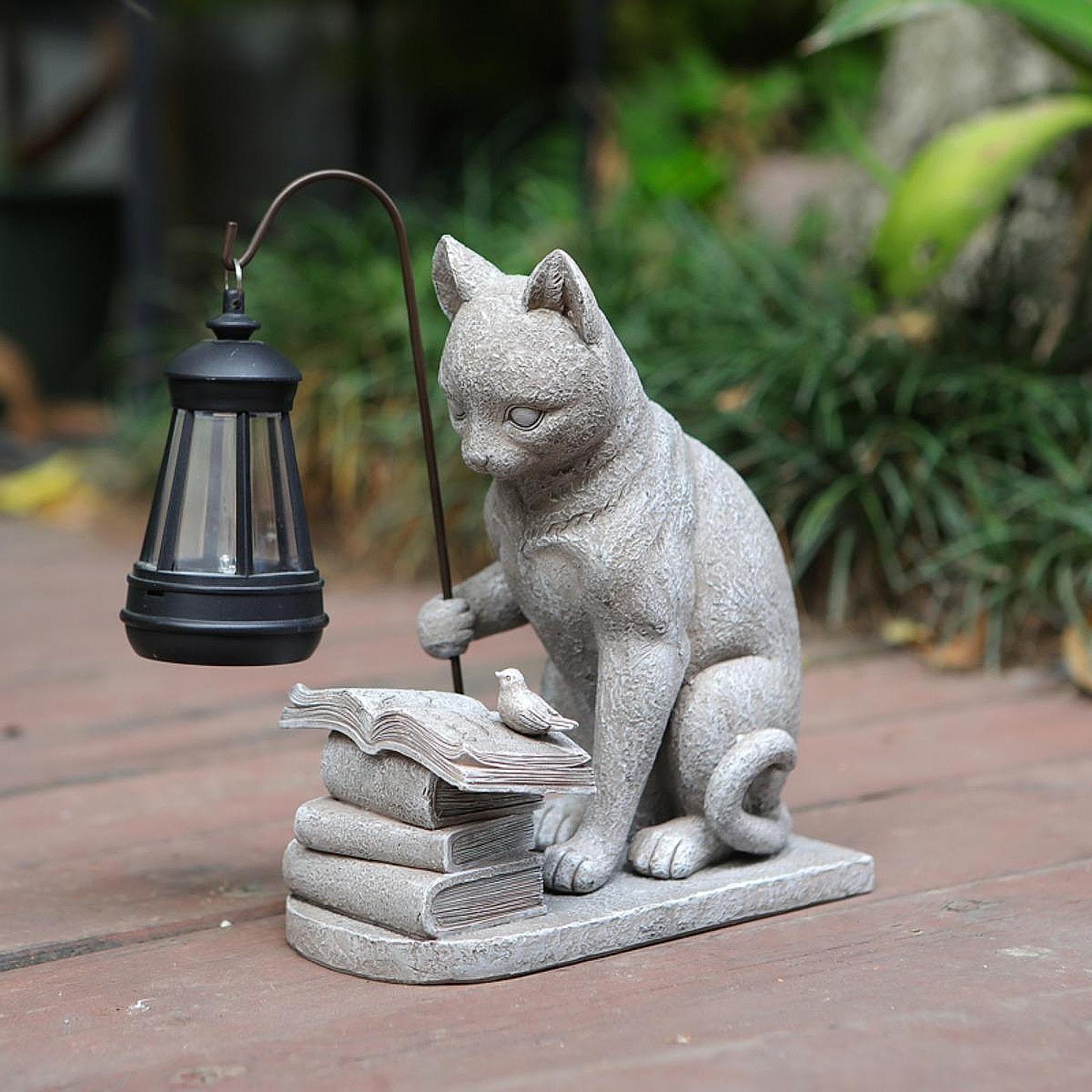 고양이 태양광 정원 미니 조각상 태양광 램프 라이트 레 - Resin Art Lamp 리뷰 및 가격