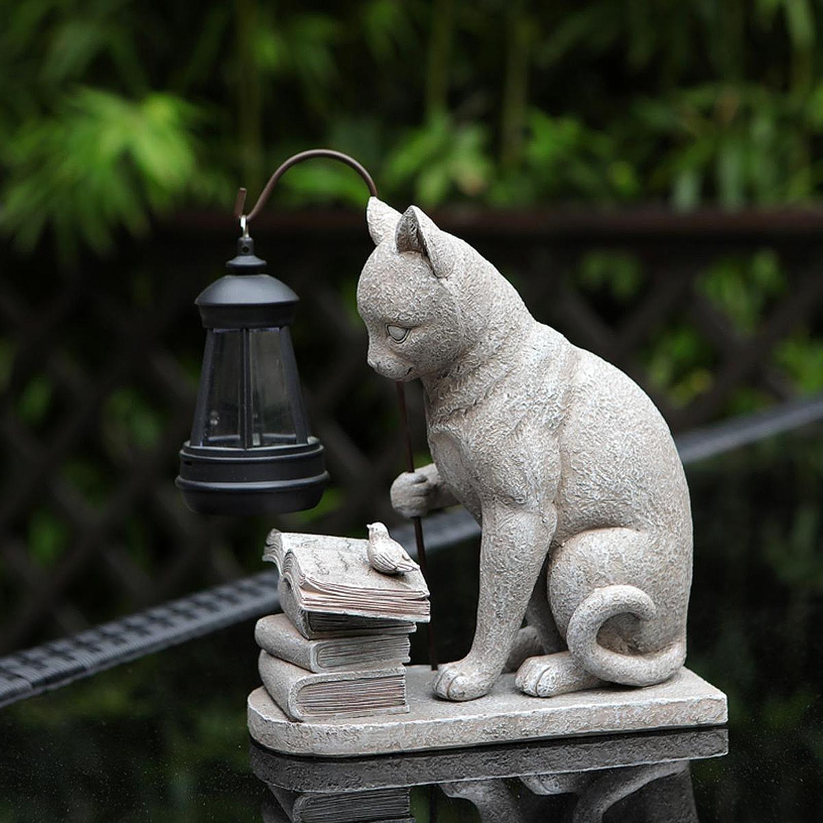 고양이 태양광 정원 미니 조각상 태양광 램프 라이트 레 - Resin Art Lamp 리뷰 및 가격
